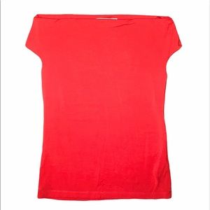 Zara basic Medium red stretch off shoulder blouse top